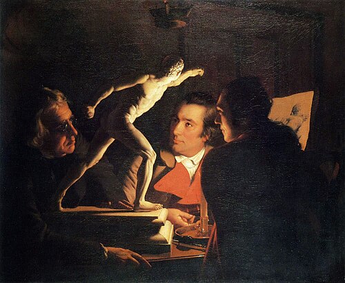 Three Persons Viewing the Gladiator by Candlelight