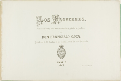 Title Page from Los Proverbios