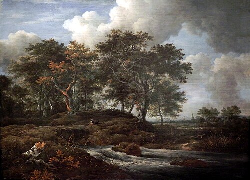 Torrent with Oak Trees