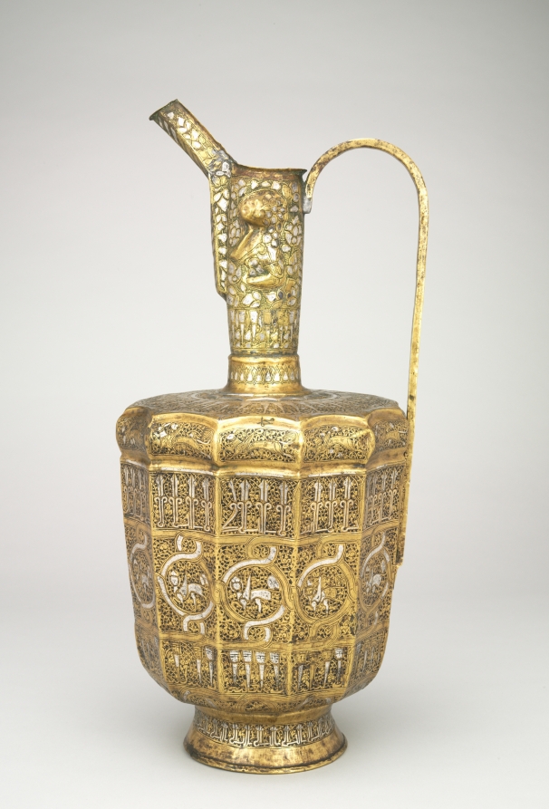 Twelve-sided Ewer with Sphinxes and Human-Headed Inscriptions