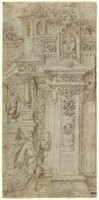 Two Kings and a Woman Leaving an Elaborate Palace