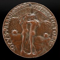 Two Nude Men Carrying Baskets with Olive Branches [reverse]