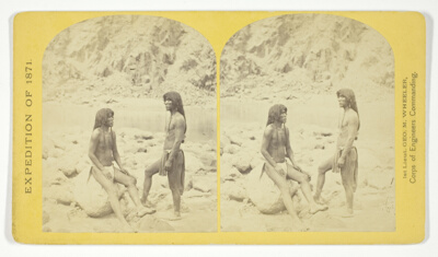 Types of Mojave Indians. This tribe inhabits the region of the lower Colorado, or western Arizona.Physically, they are the finest specimens in all the West, many of the males attaining to the height of 6 feet, No. 5 from the series "Geographical Explorations and Surveys West of the 100th Meridian"