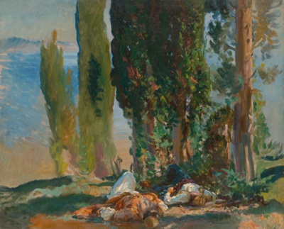 Under the Cypress Trees at Corfu