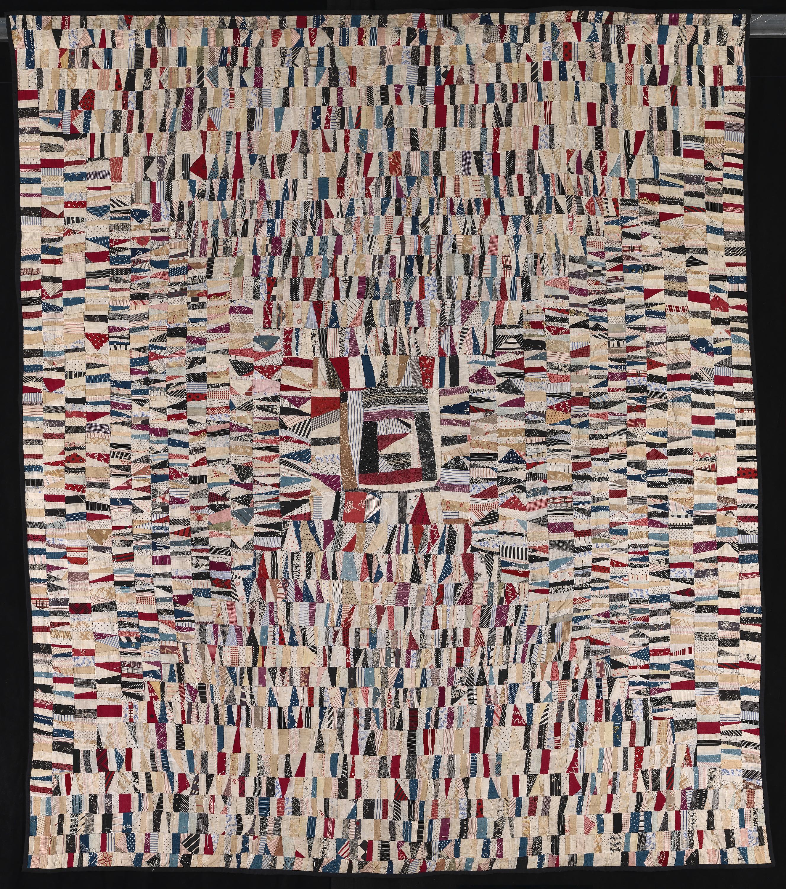 Untitled (String Quilt, Housetop Pattern)