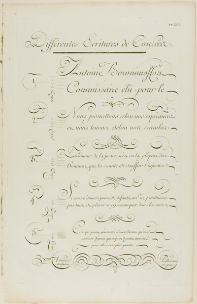 Various Joined Calligraphy, from Encyclopédie