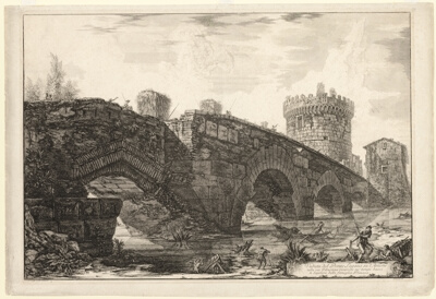 View of Ponte Lugano on the Anio, from Views of Rome
