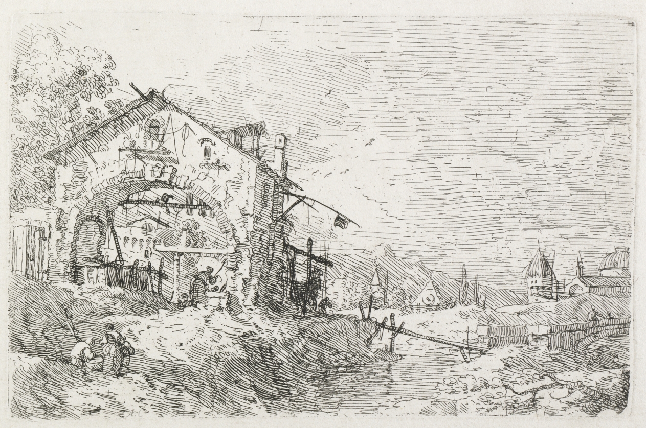 Views:  A Woman Drawing Water under an Arch