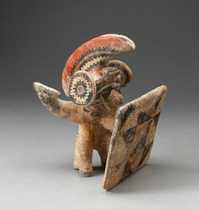 Warrior with Headdress and Shield