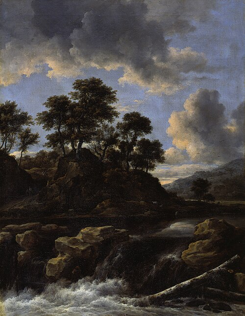 Waterfall at sunset