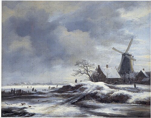 Winter Landscape with a windmill