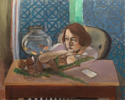 Woman before an Aquarium
