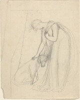 Woman Patting a Dog