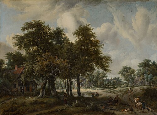 Wooded landscape with cottages