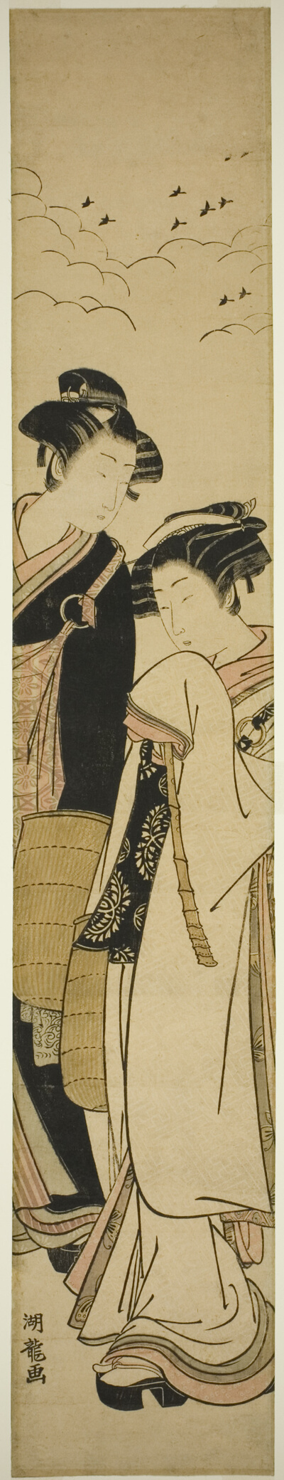 Young Couple Dressed as Mendicant Monks (Genpachi and Komurasaki?)